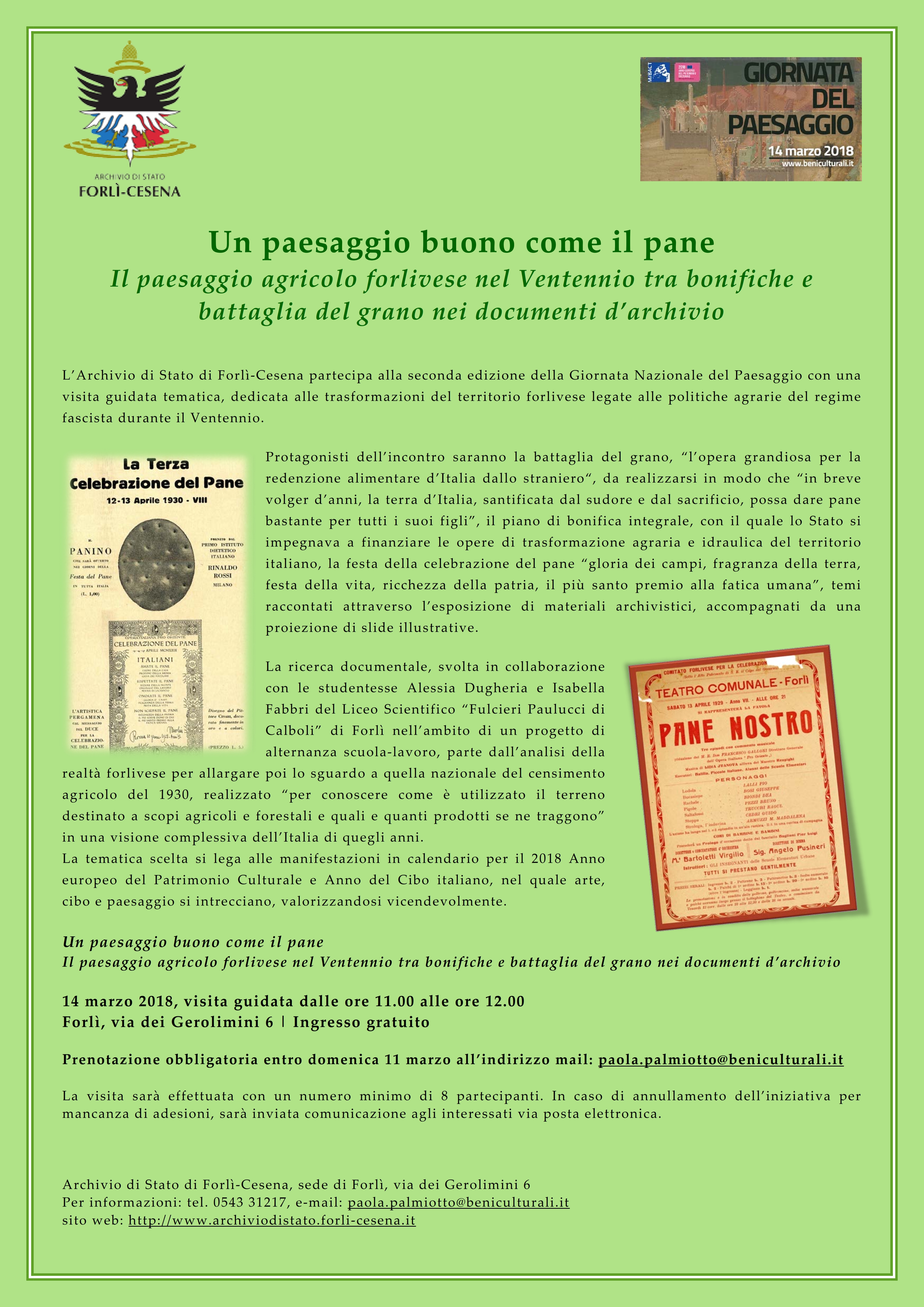 Archivio di Stato di Forlì-Cesena_Giornata del Paesaggio 2021